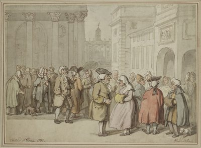 Een Groep geschetst in Rome door Thomas Rowlandson